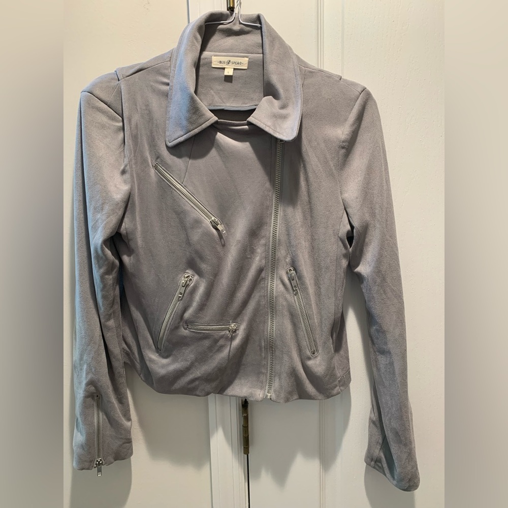 Blue Spero Gray Suede Jacket Large
